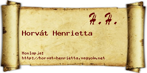 Horvát Henrietta névjegykártya