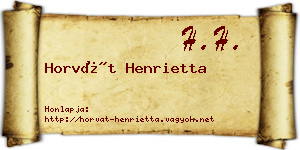 Horvát Henrietta névjegykártya
