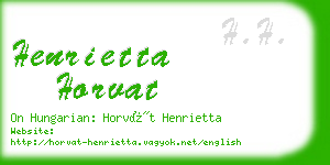 henrietta horvat business card